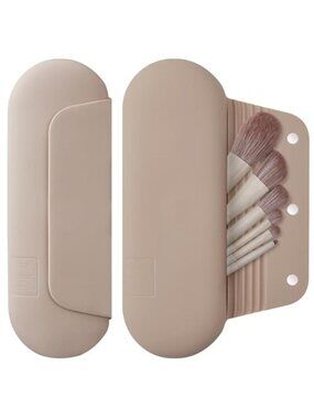 Silicone Makeup Brush Holder Travel Cosmetic Bag：Soft Portable Cosmetic Face